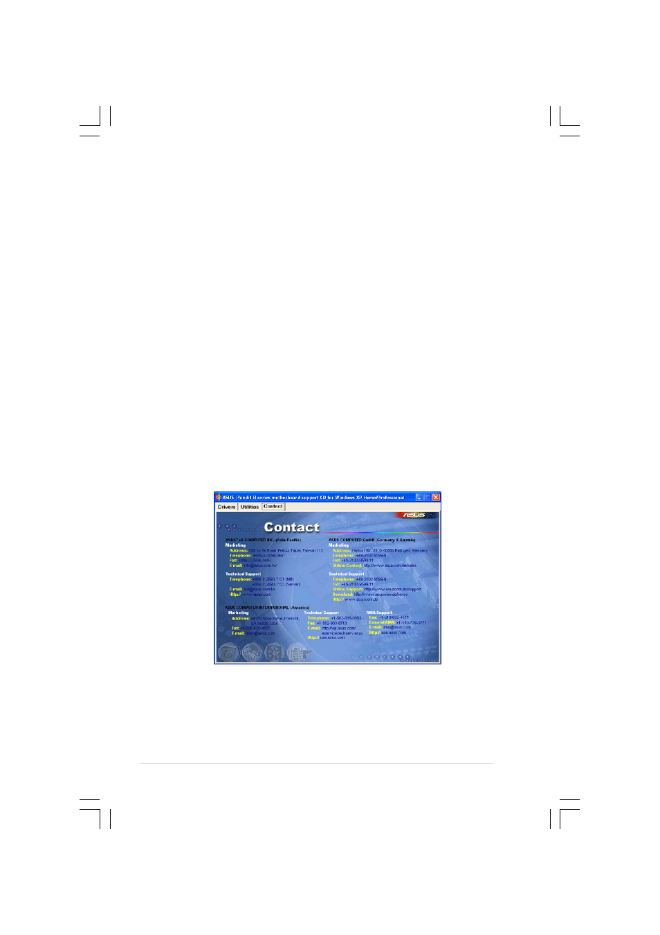 4 asus contact information, Install asus update vx.xx.xx, Norton internet security 2005 | Adobe acrobat reader v7.0, Asus screensaver | Asus Pundit-R350 User Manual | Page 52 / 94