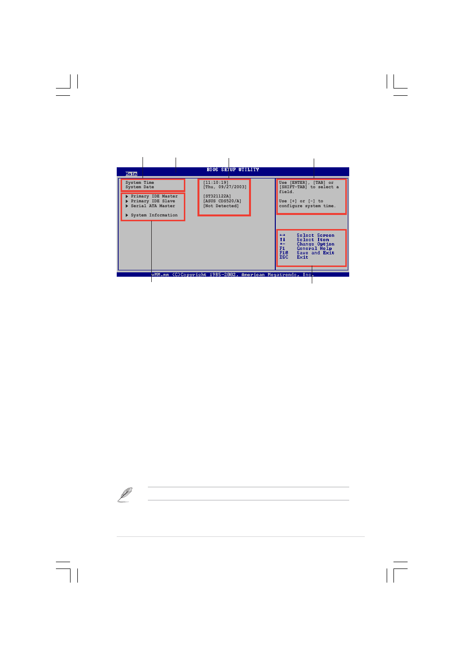 2 menu bar, 1 bios menu screen 5.2.3 navigation keys | Asus Pundit-R350 User Manual | Page 73 / 94