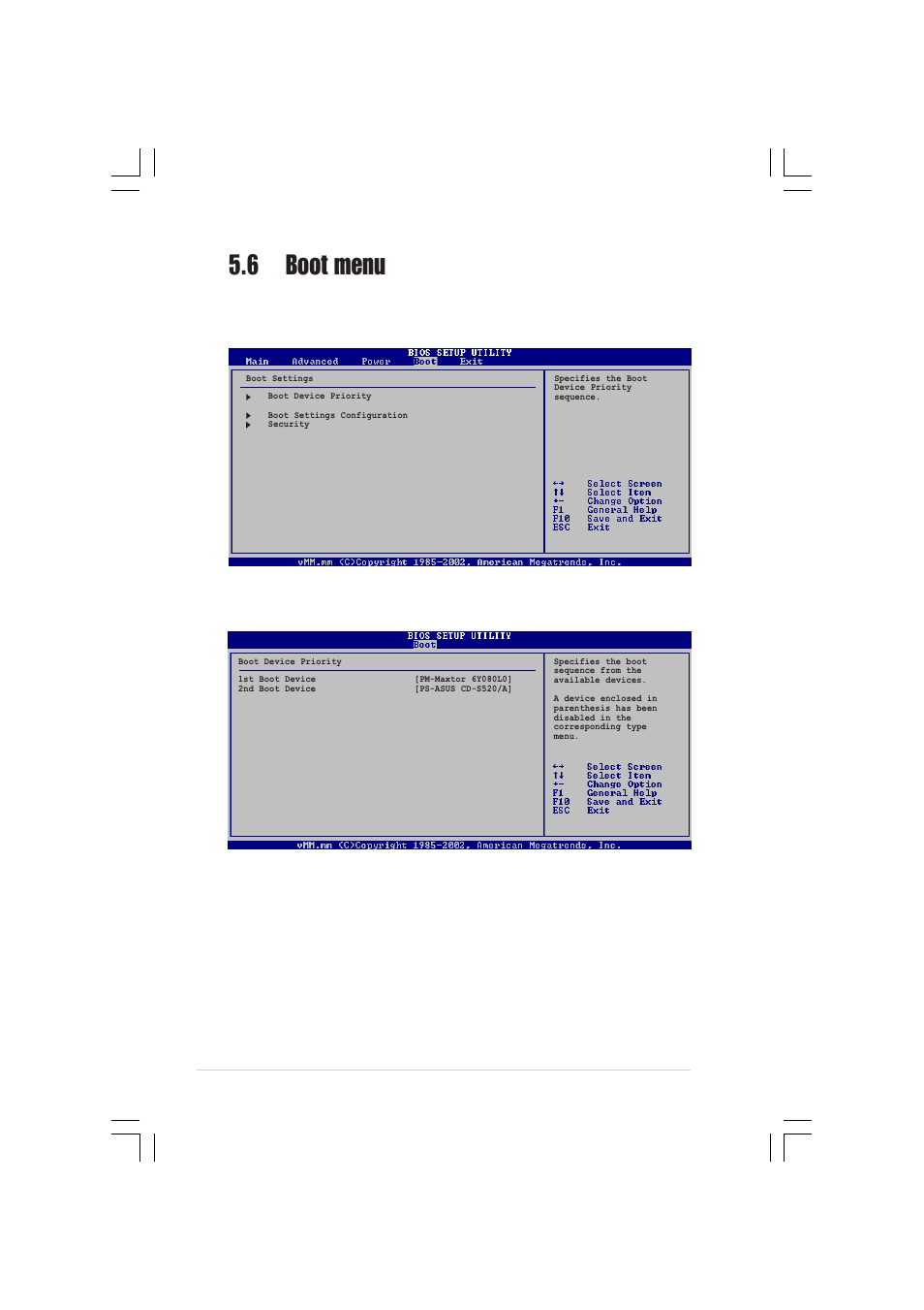6 boot menu, 1 boot device priority, 1st boot device 2nd boot device | Asus Pundit-R350 User Manual | Page 88 / 94