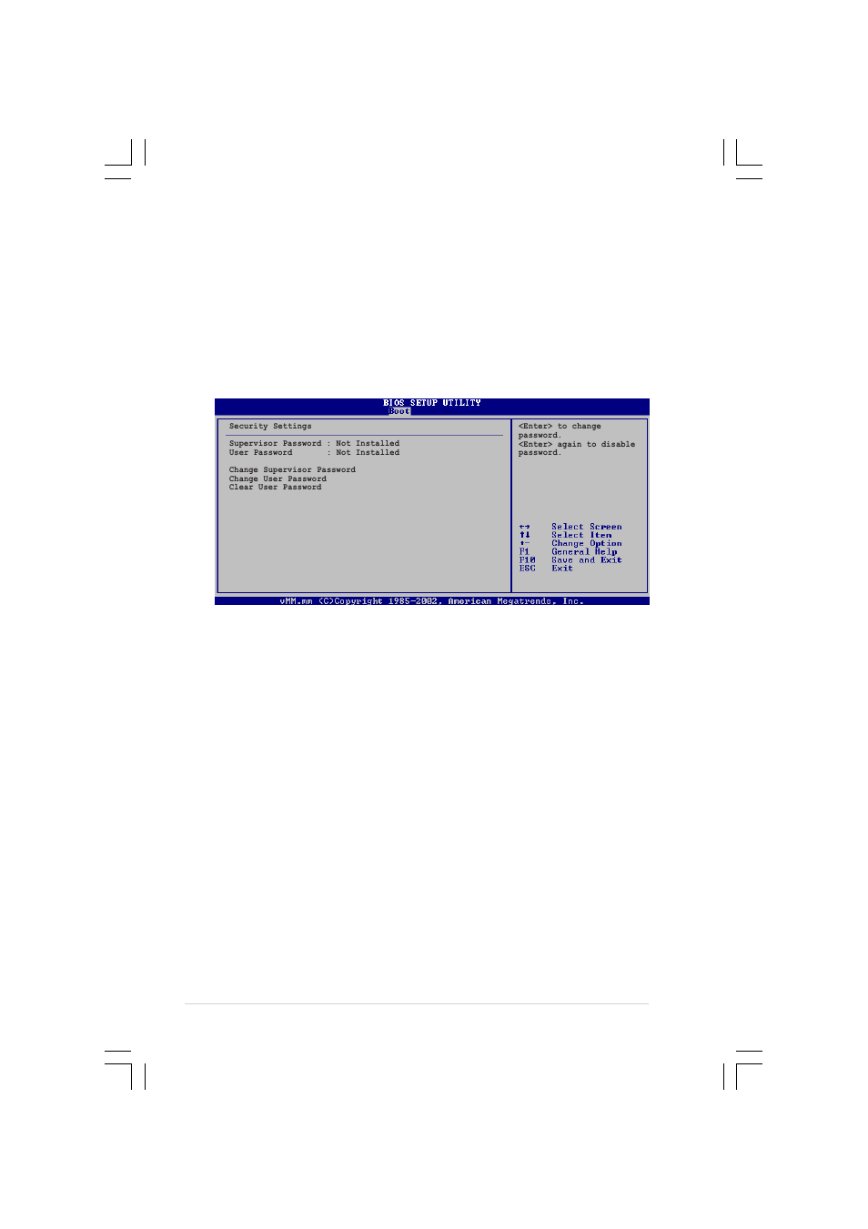 3 security, Change supervisor password, Interrupt 19 capture [disabled | Asus Pundit-R350 User Manual | Page 90 / 94