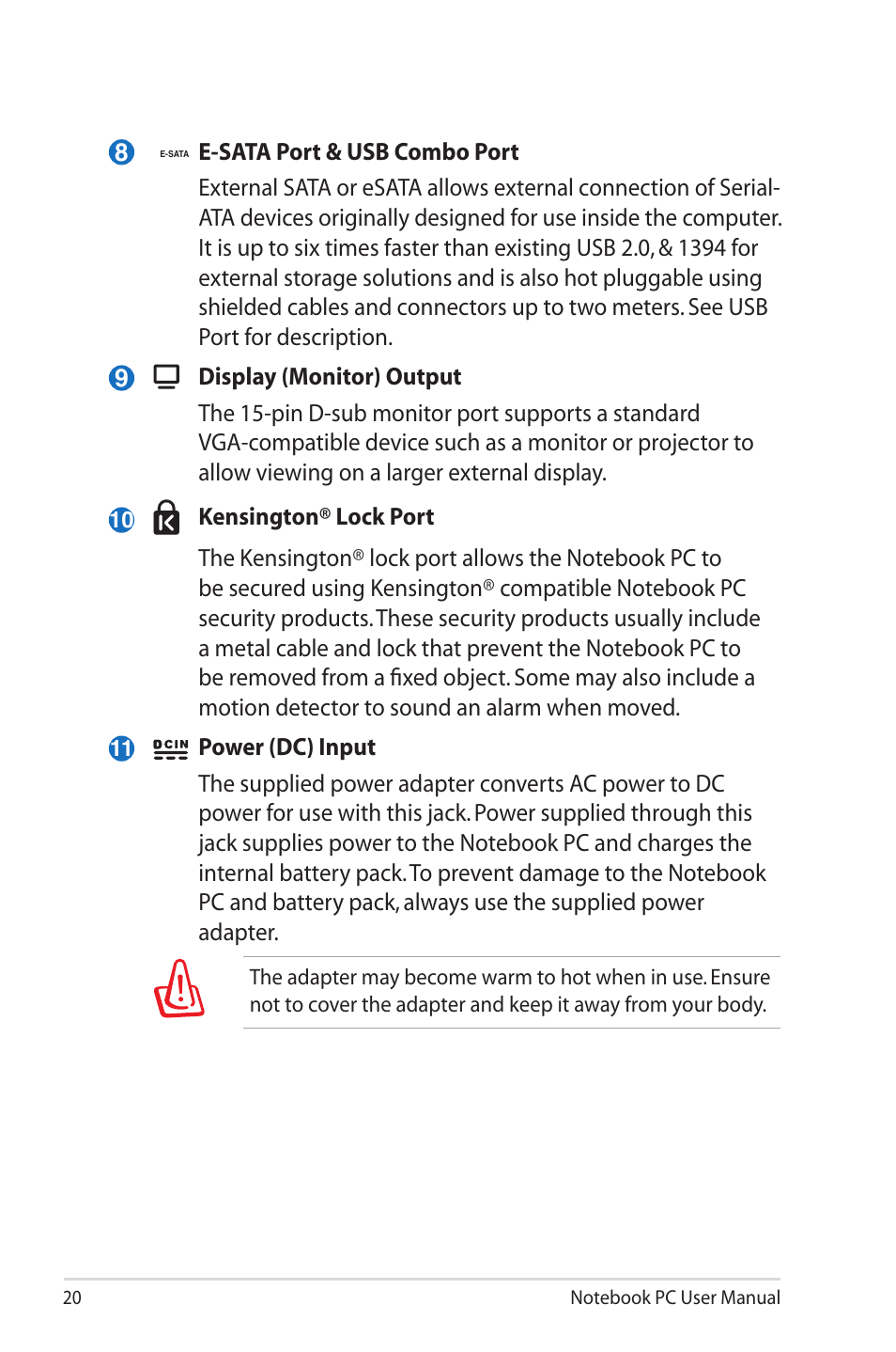 Asus X7BSM User Manual | Page 20 / 112