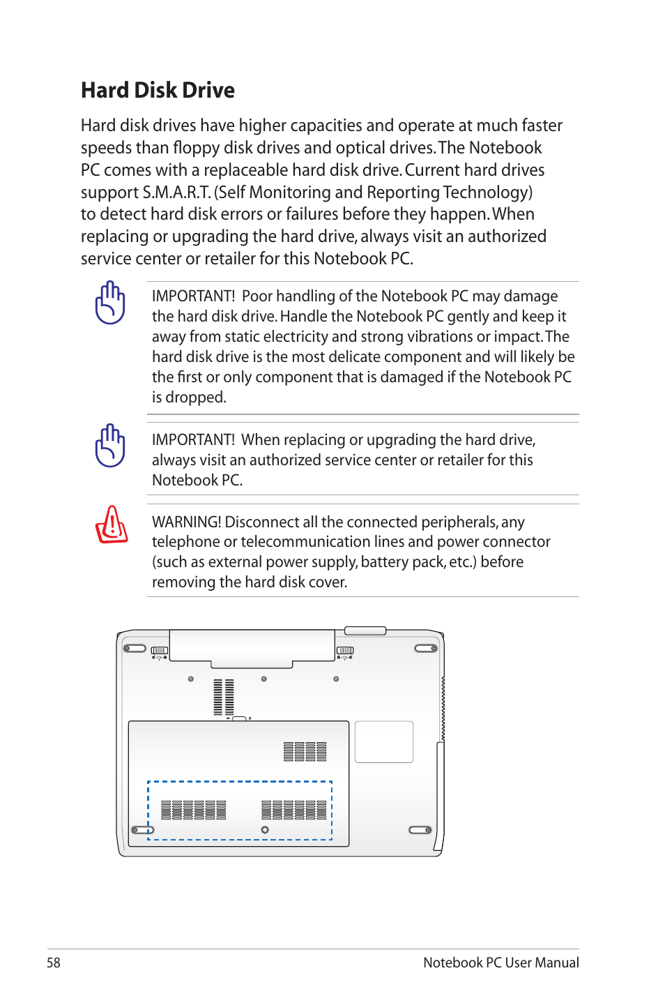 Hard disk drive | Asus X7BSM User Manual | Page 58 / 112