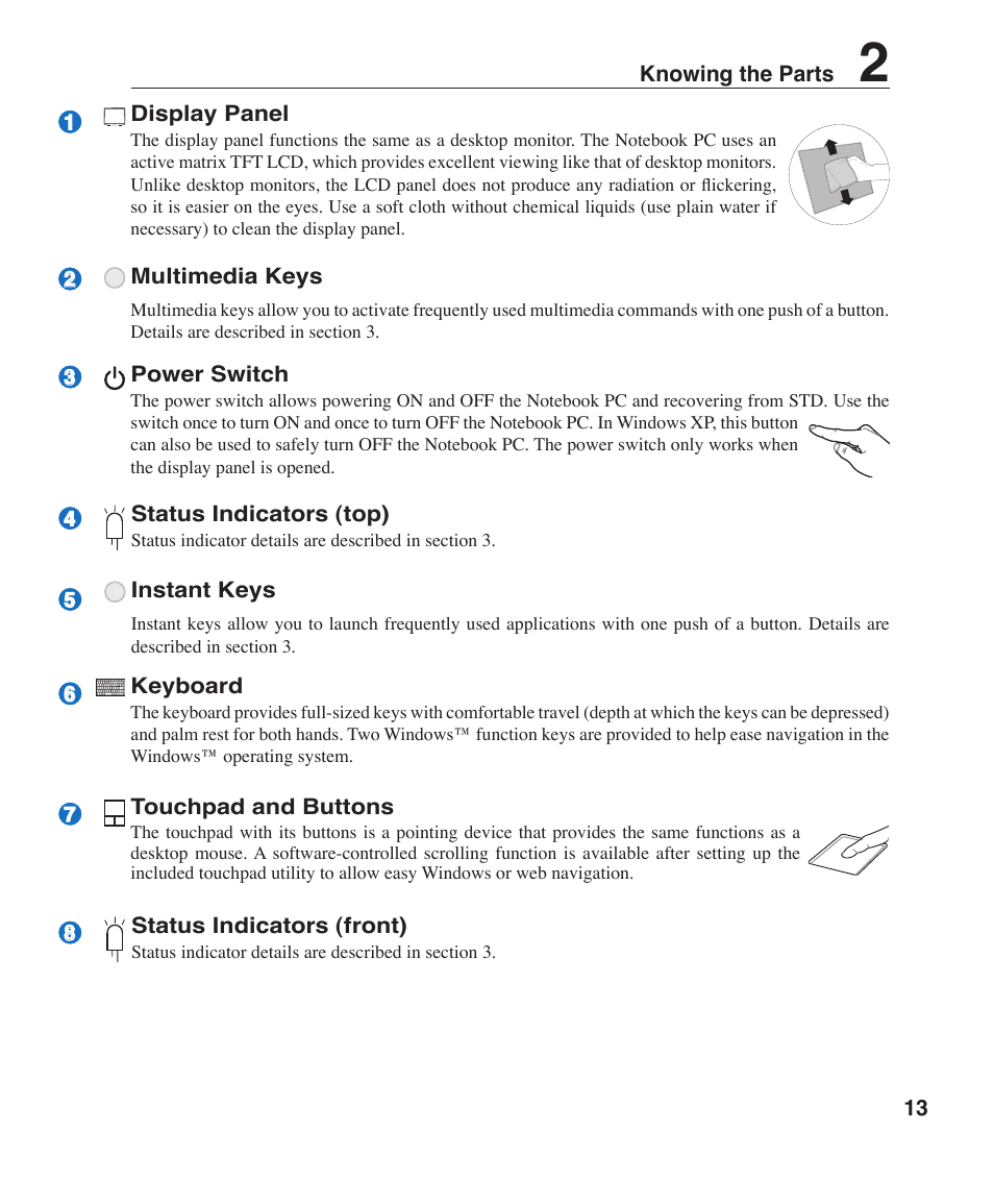 Asus W1J User Manual | Page 13 / 79