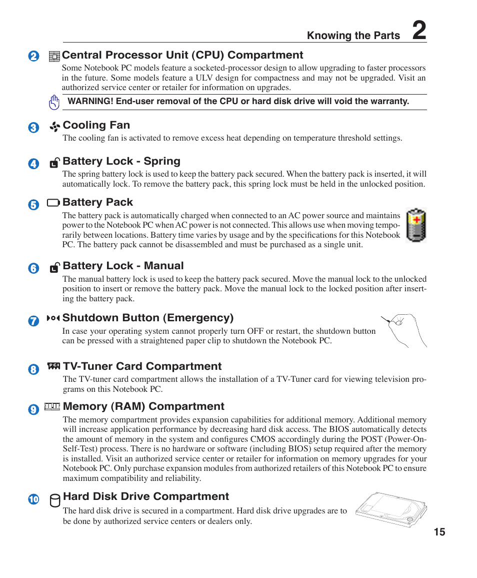 Asus W1J User Manual | Page 15 / 79