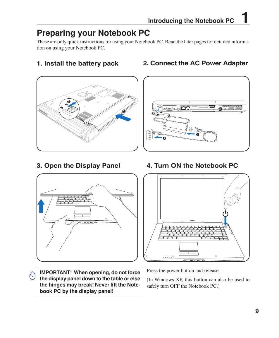 Asus W1J User Manual | Page 9 / 79