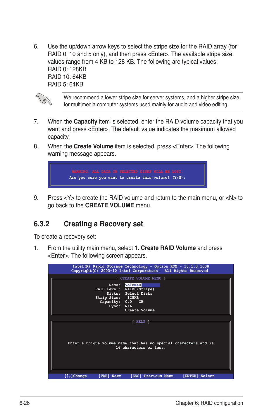 2 creating a recovery set, Creating a recovery set -26 | Asus TS300-E7/PS4 User Manual | Page 126 / 160