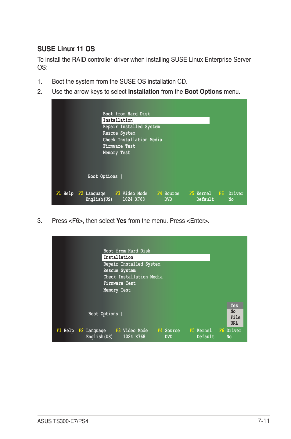 Suse linux 11 os | Asus TS300-E7/PS4 User Manual | Page 145 / 160