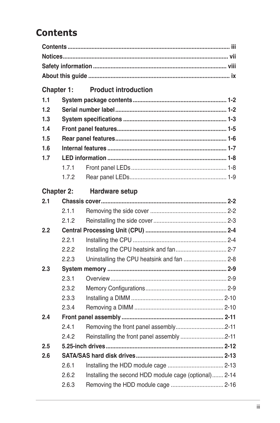 Asus TS300-E7/PS4 User Manual | Page 3 / 160