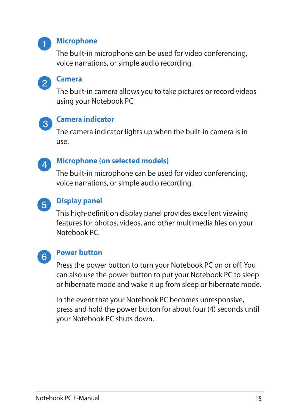 Asus Notebook PC (E-Manual) User Manual | Page 15 / 130