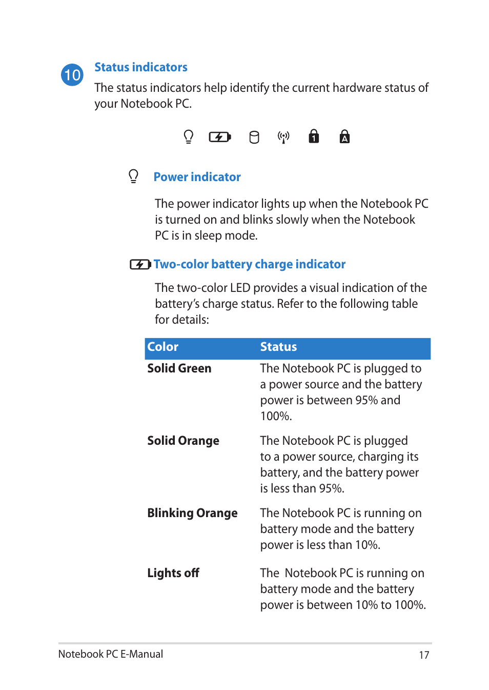 Asus Notebook PC (E-Manual) User Manual | Page 17 / 130