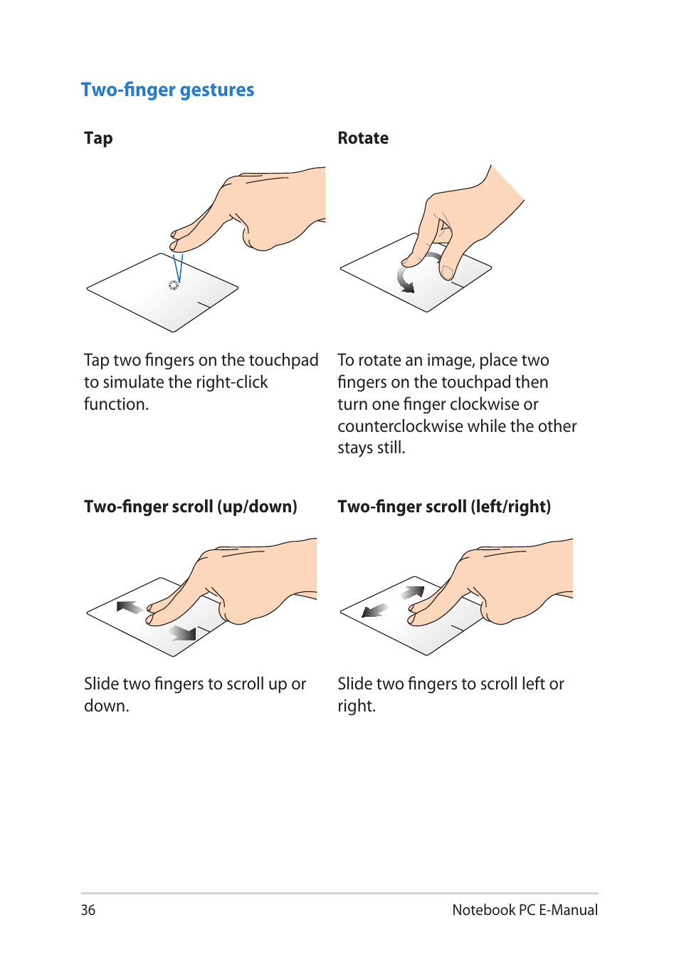 Asus Notebook PC (E-Manual) User Manual | Page 36 / 130