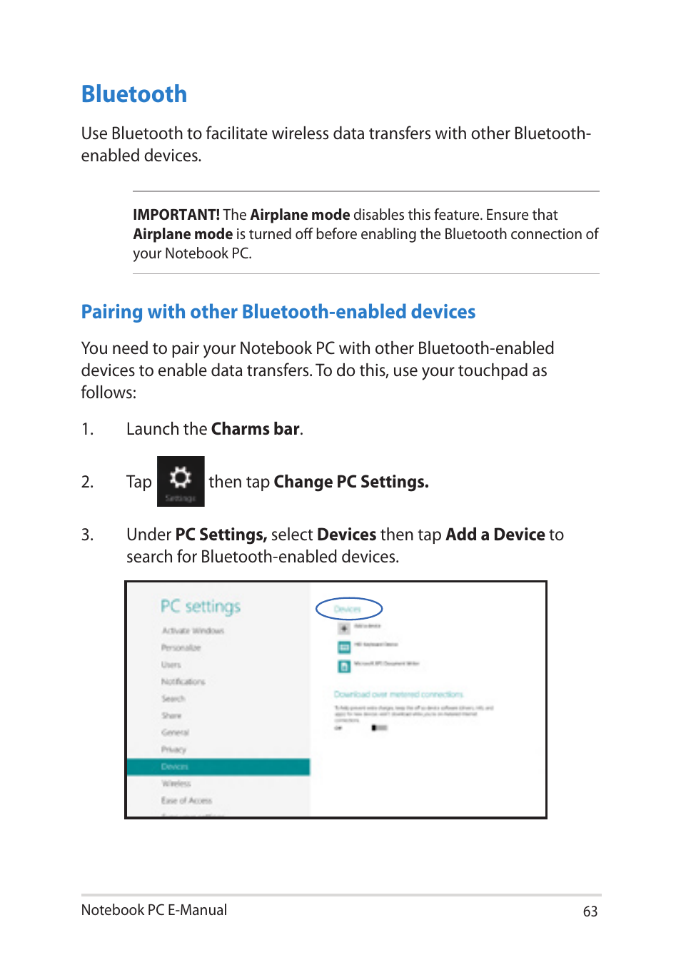 Bluetooth | Asus Notebook PC (E-Manual) User Manual | Page 63 / 130