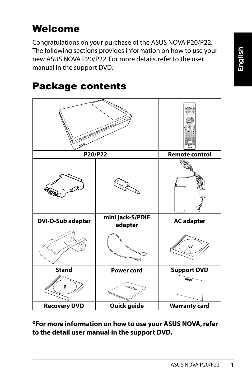 Asus NOVA (P20/P22) User Manual | 280 pages