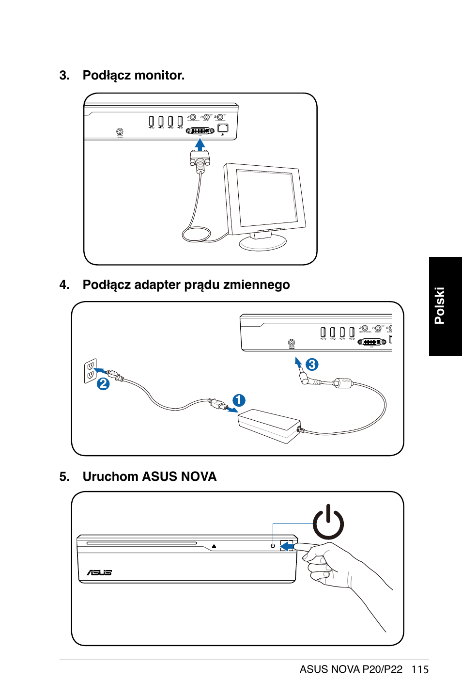 Polski, Asus nova p20/p22 | Asus NOVA (P20/P22) User Manual | Page 115 / 280