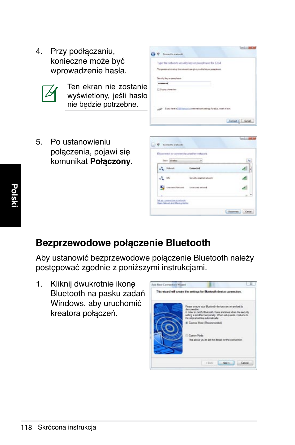 Bezprzewodowe połączenie bluetooth | Asus NOVA (P20/P22) User Manual | Page 118 / 280