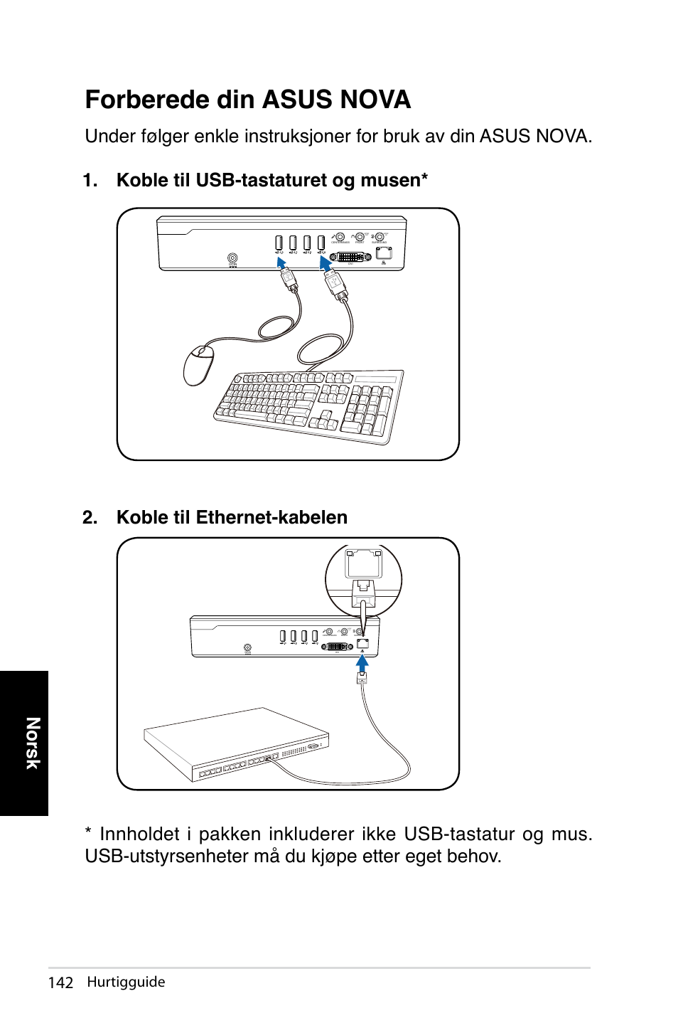 Forberede din asus nova, Norsk, Hurtigguide | Asus NOVA (P20/P22) User Manual | Page 142 / 280