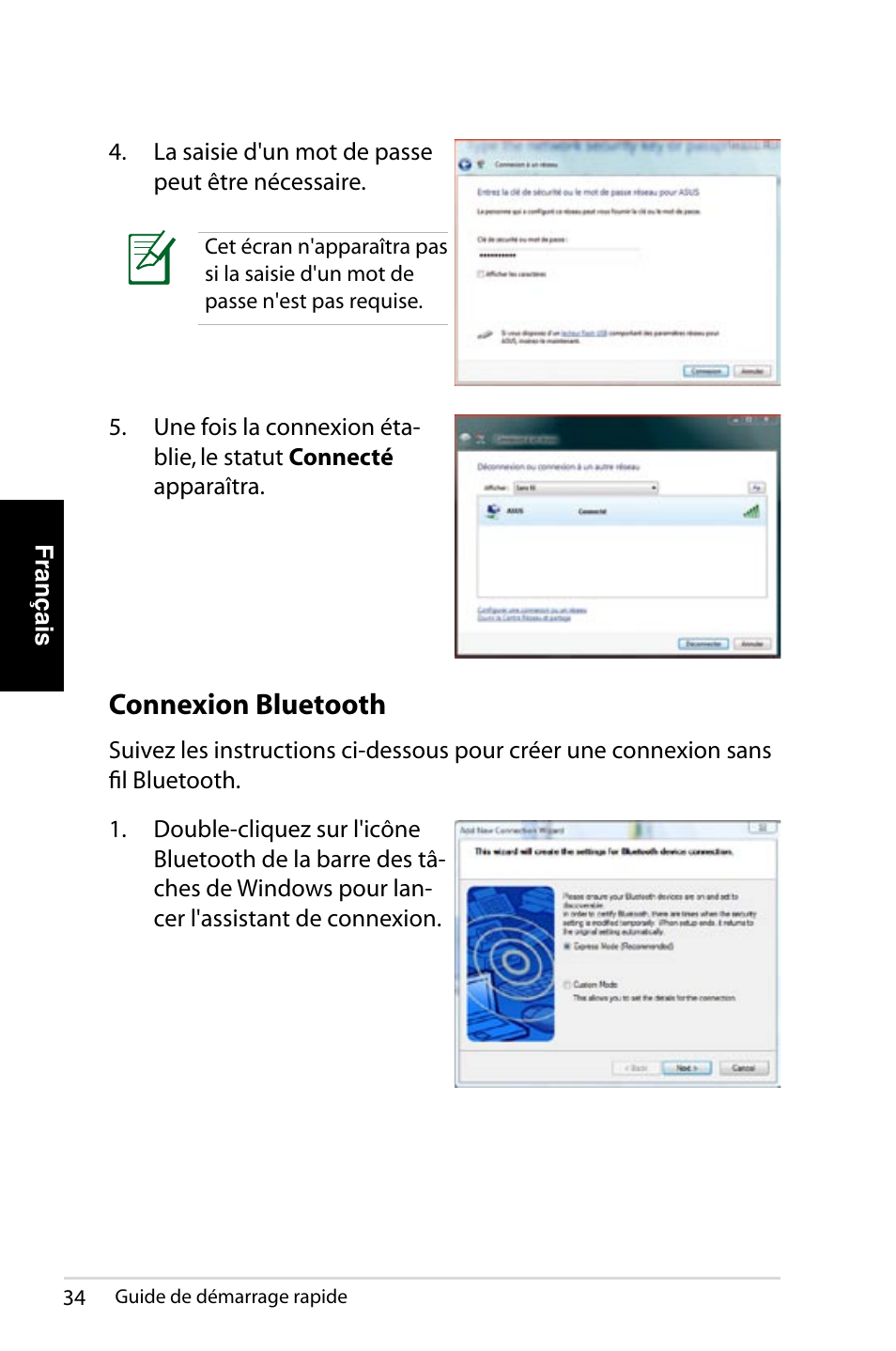 Connexion bluetooth | Asus NOVA (P20/P22) User Manual | Page 34 / 280