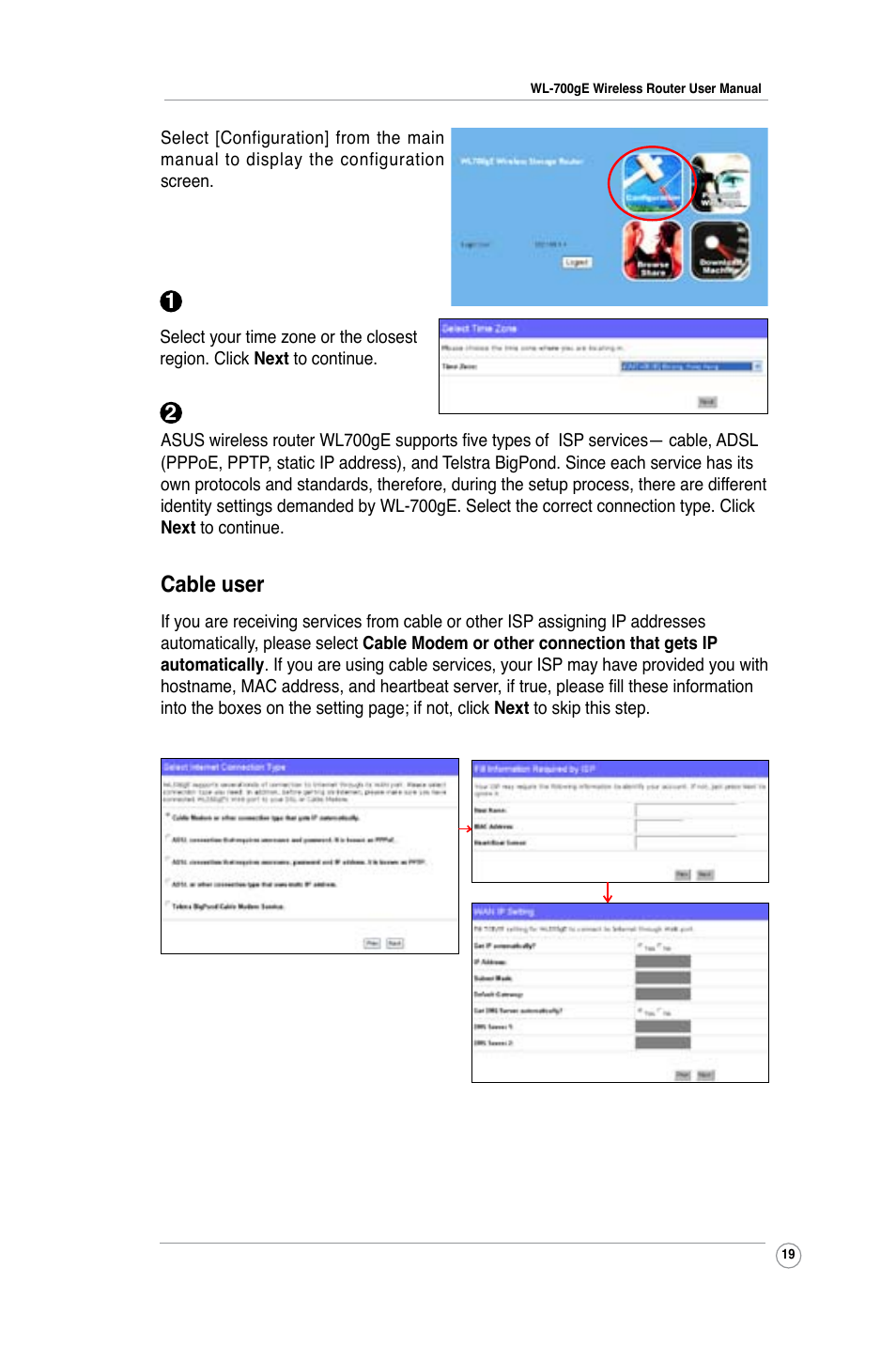 Cable user | Asus WL-700gE User Manual | Page 19 / 57