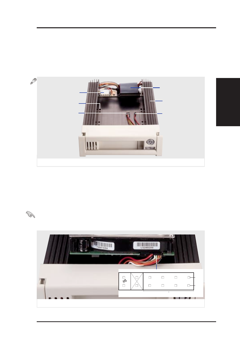 Ii. system components, Hot-swap tray usage, Hot-swap tray front connections | Asus AP7500 User Manual | Page 19 / 40