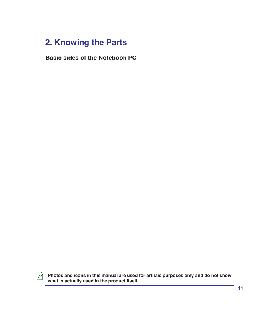 Knowing the parts | Asus F8Vr User Manual | Page 11 / 91