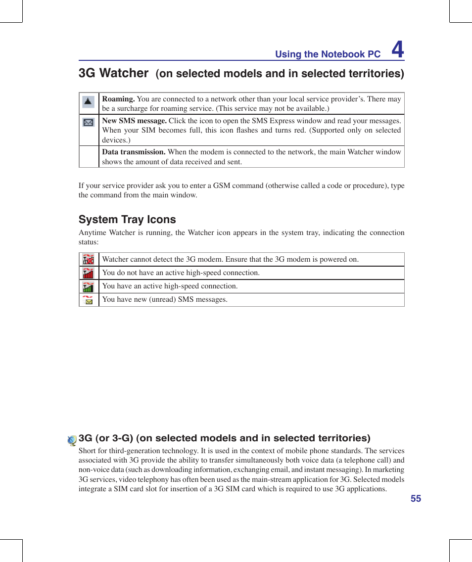 3g watcher | Asus F8Vr User Manual | Page 55 / 91