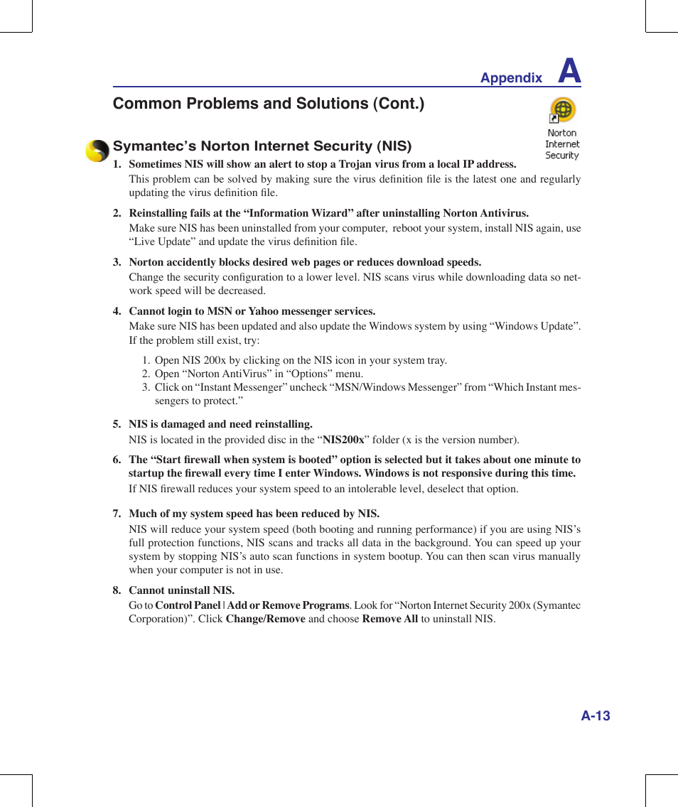 Common problems and solutions (cont.) | Asus F8Vr User Manual | Page 71 / 91