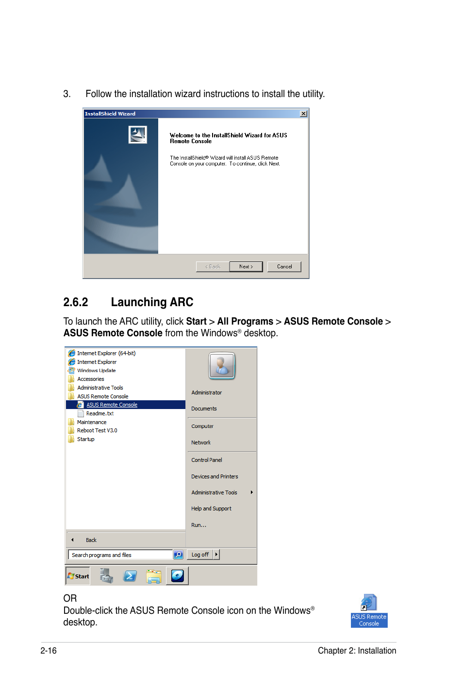 2 launching arc | Asus ASMB5-iKVM User Manual | Page 34 / 88