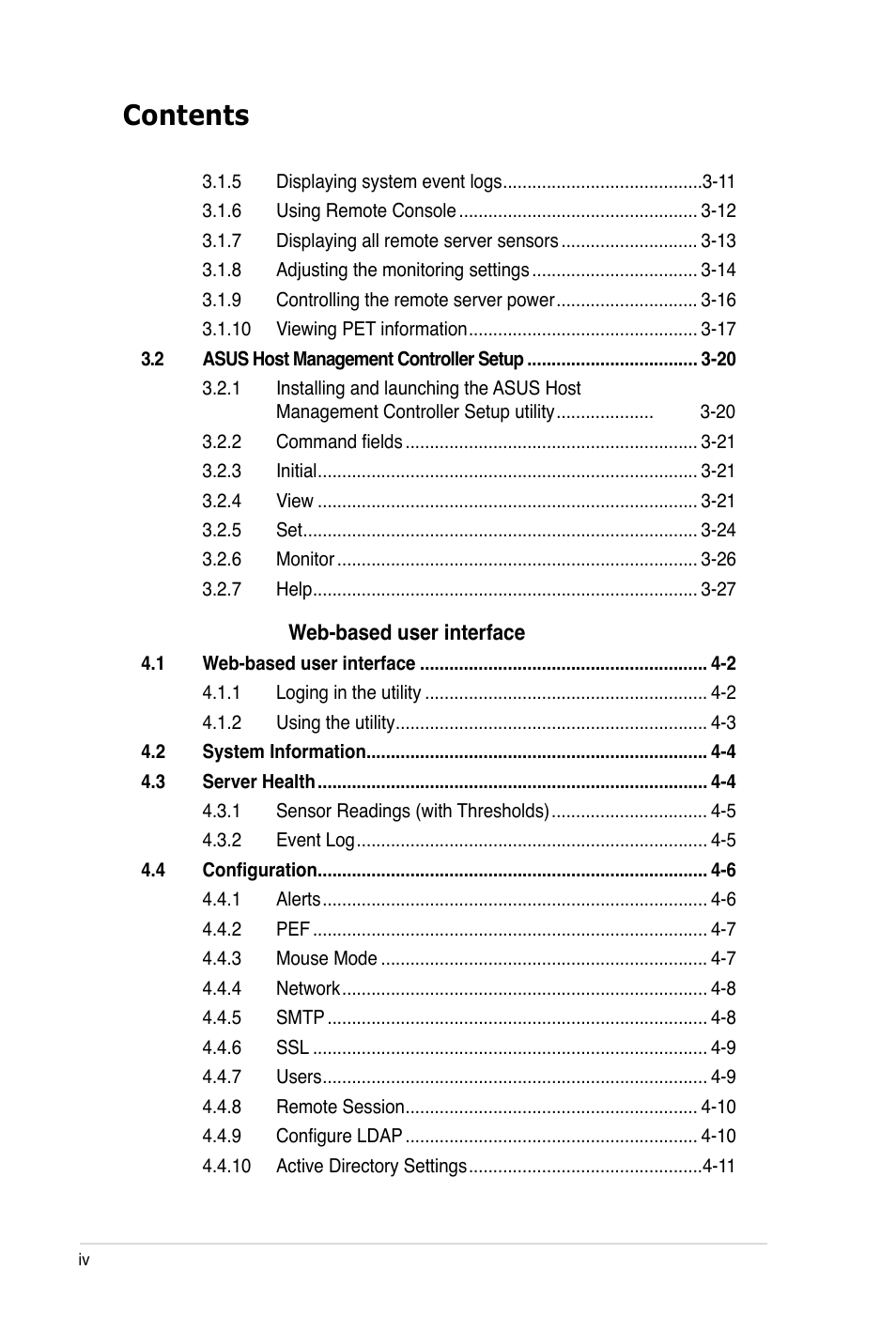 Asus ASMB5-iKVM User Manual | Page 4 / 88