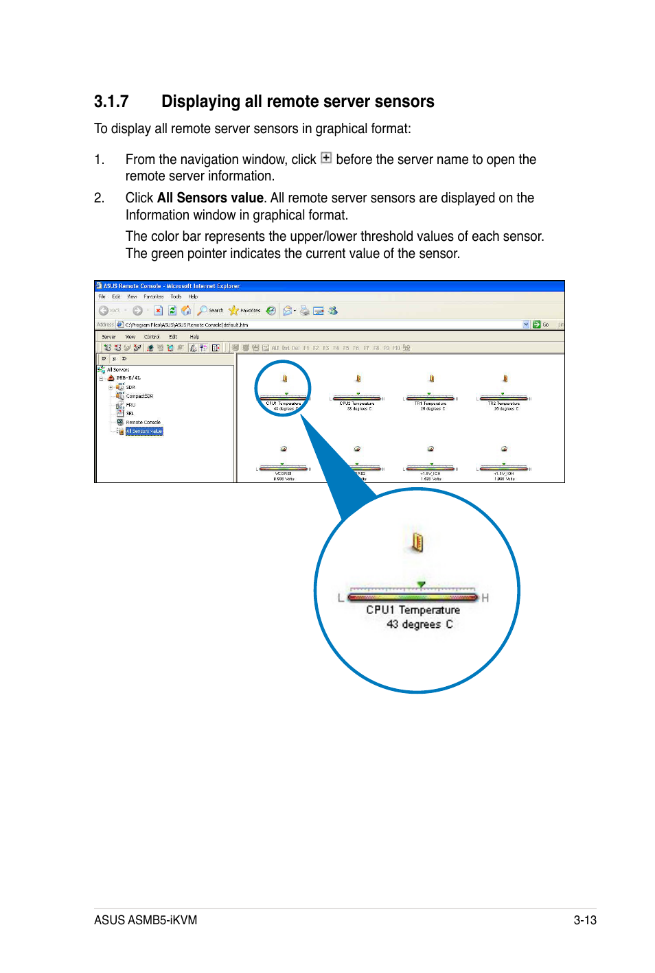 7 displaying all remote server sensors | Asus ASMB5-iKVM User Manual | Page 47 / 88