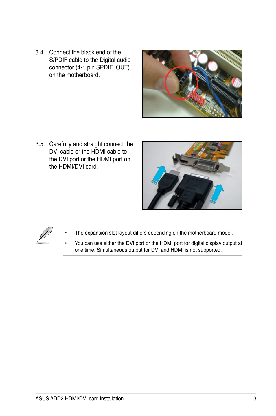 Asus ADD2 HDMI/DVI User Manual | Page 3 / 4