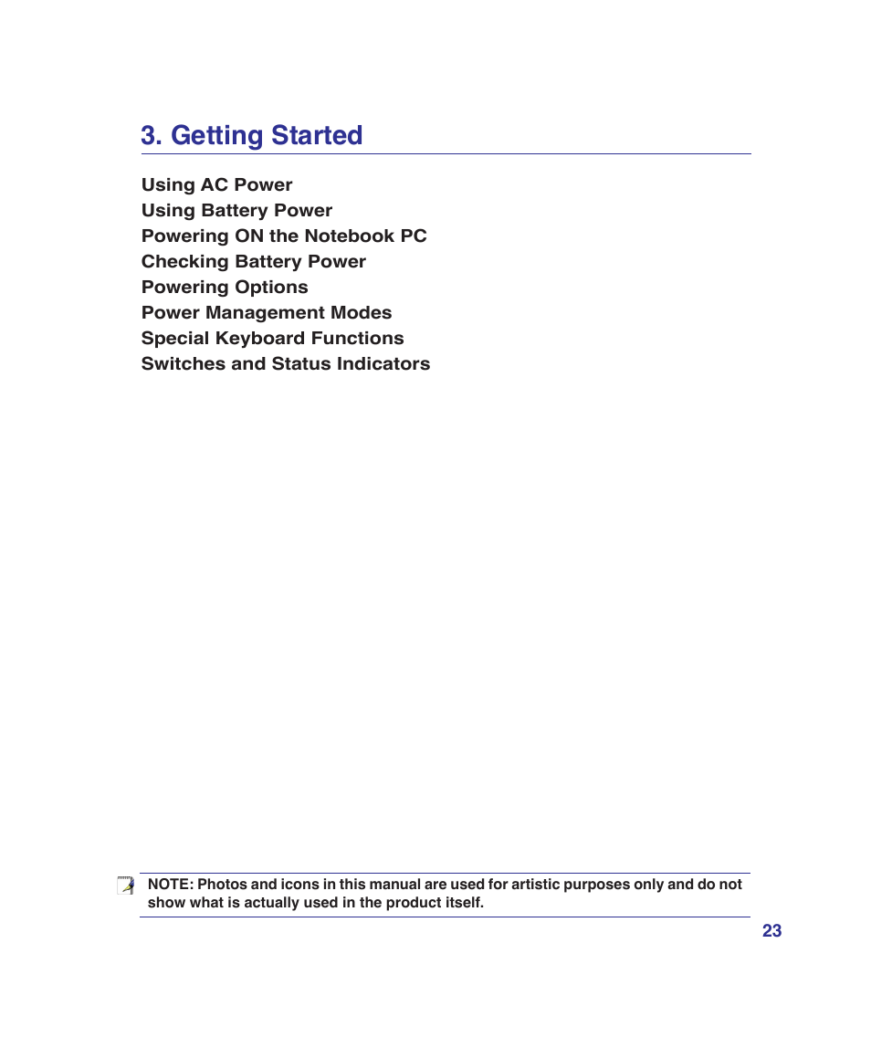 Getting started | Asus G1Sn User Manual | Page 23 / 89