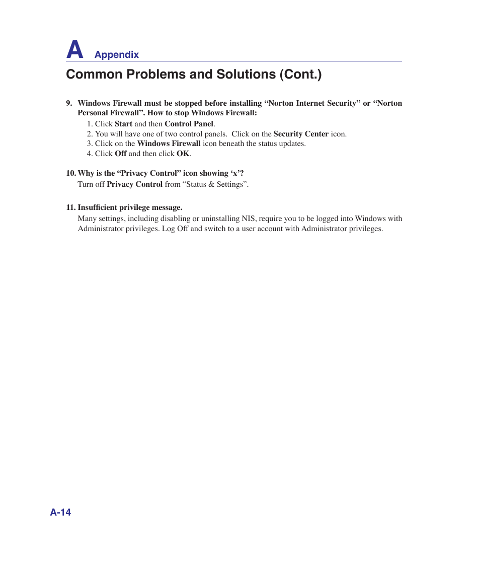 Common problems and solutions (cont.) | Asus G1Sn User Manual | Page 70 / 89