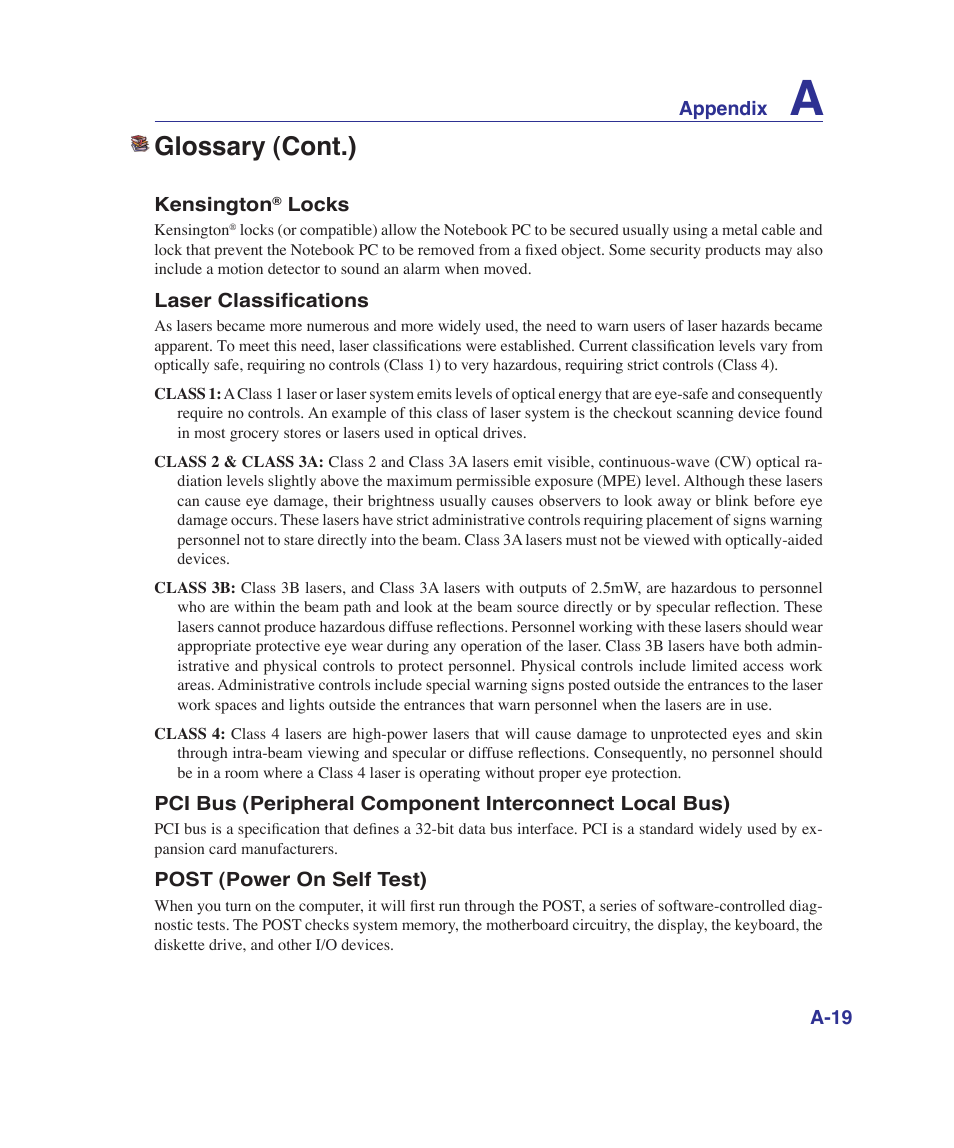 Glossary (cont.) | Asus G1Sn User Manual | Page 75 / 89