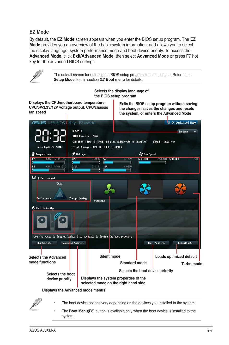 Ez mode | Asus A85XM-A User Manual | Page 49 / 78