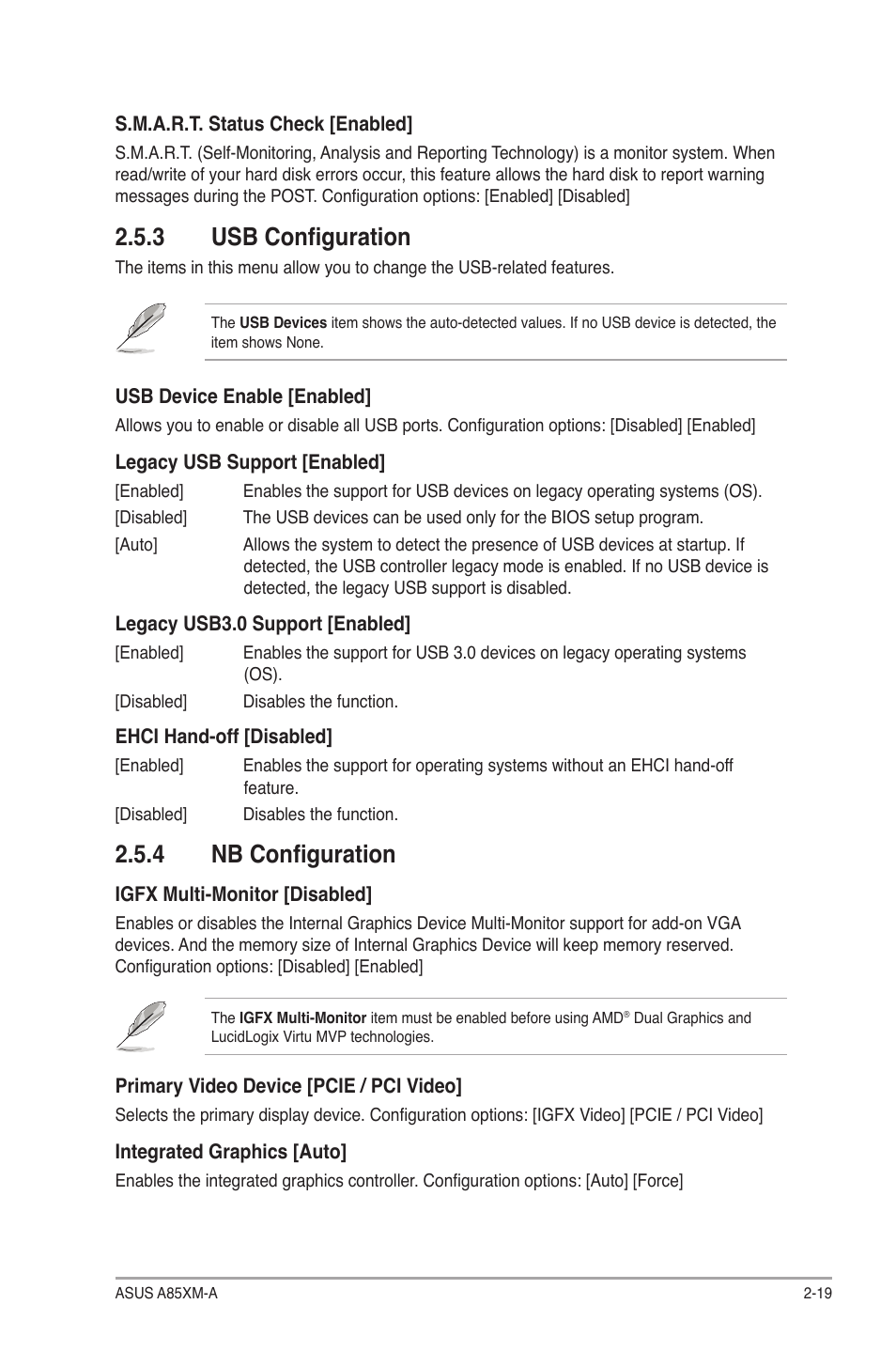 3 usb configuration, 4 nb configuration, Usb configuration -19 | Nb configuration -19 | Asus A85XM-A User Manual | Page 61 / 78