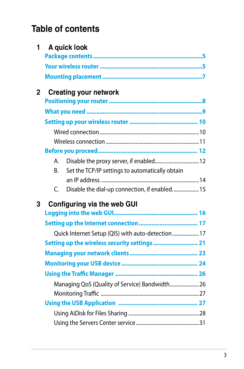 Asus RT-N56U User Manual | Page 3 / 68