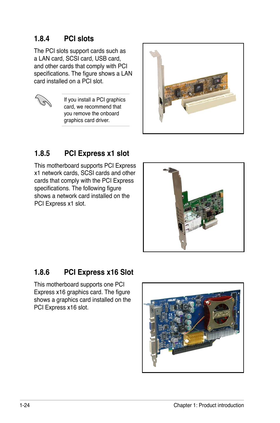 4 pci slots, 6 pci express x16 slot, 5 pci express x1 slot | Asus P5N-MX User Manual | Page 36 / 100