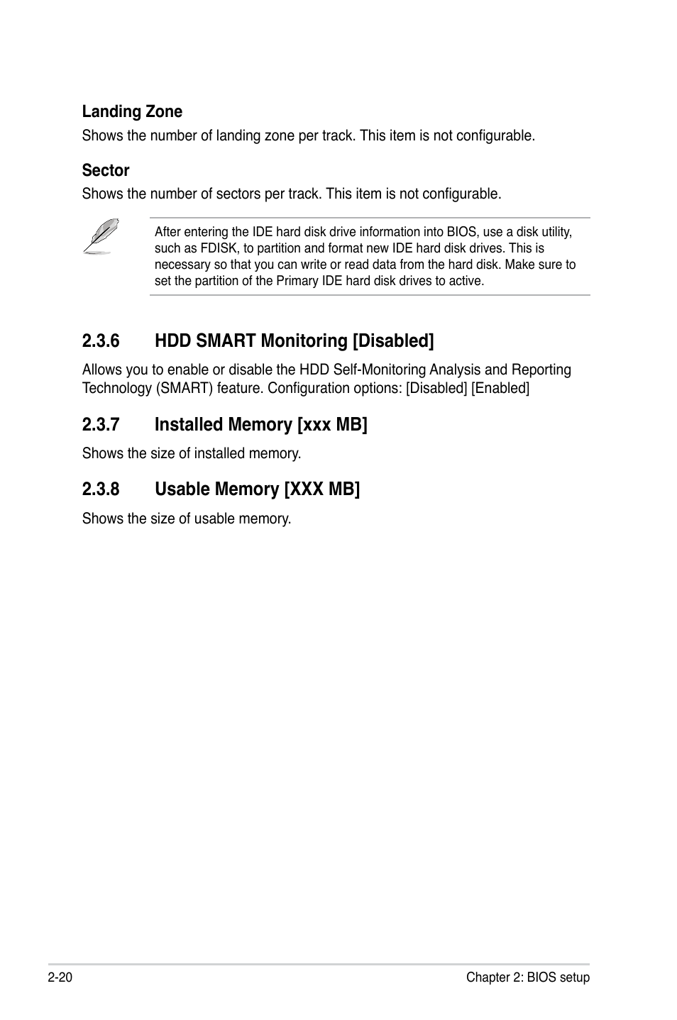 6 hdd smart monitoring [disabled | Asus P5N-MX User Manual | Page 68 / 100