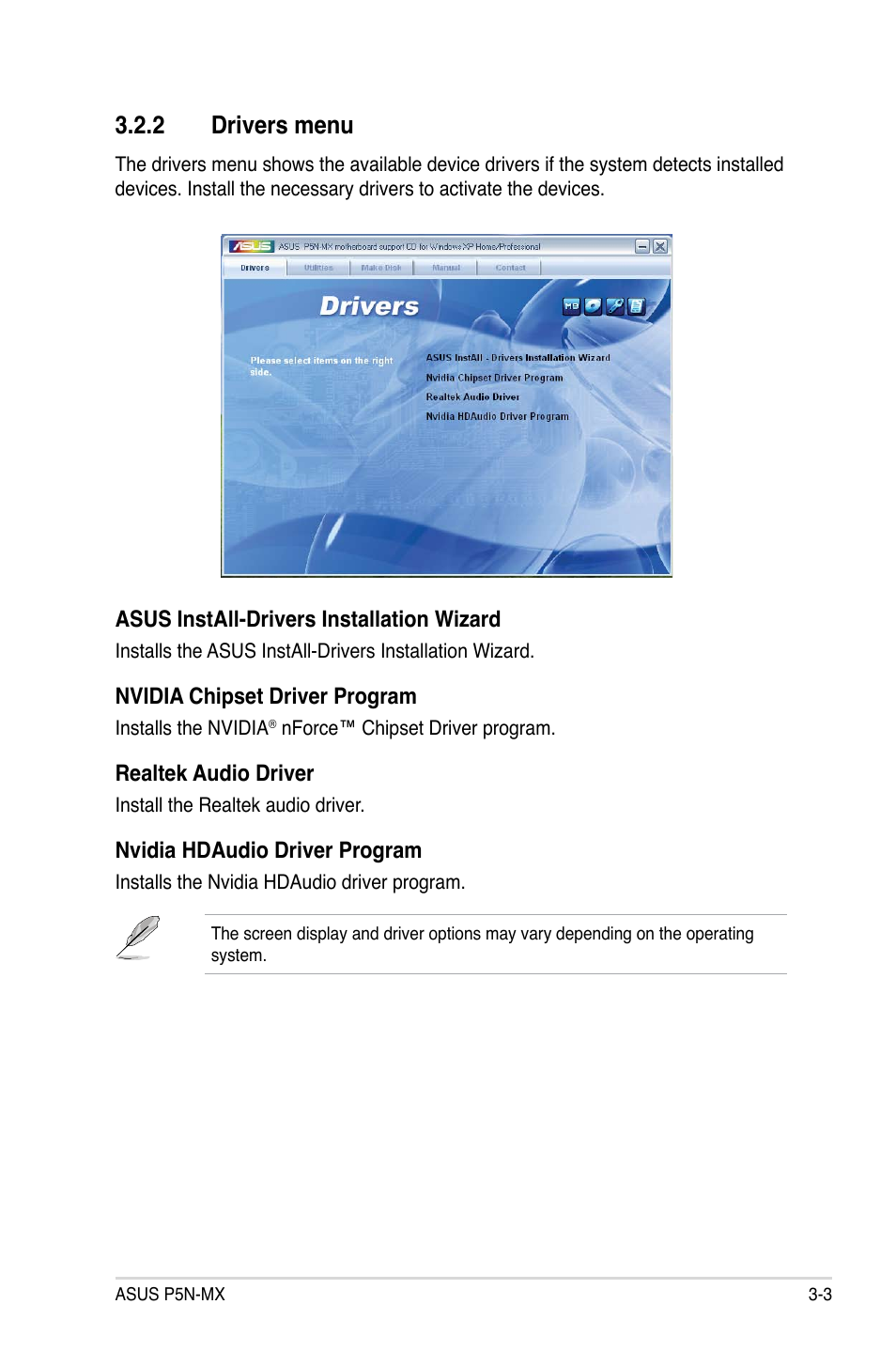 2 drivers menu | Asus P5N-MX User Manual | Page 89 / 100