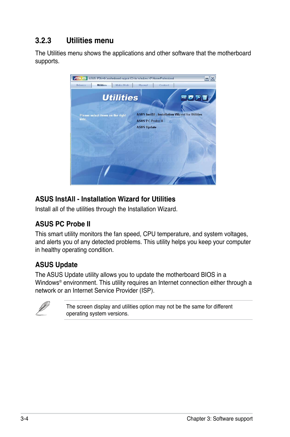 3 utilities menu | Asus P5N-MX User Manual | Page 90 / 100