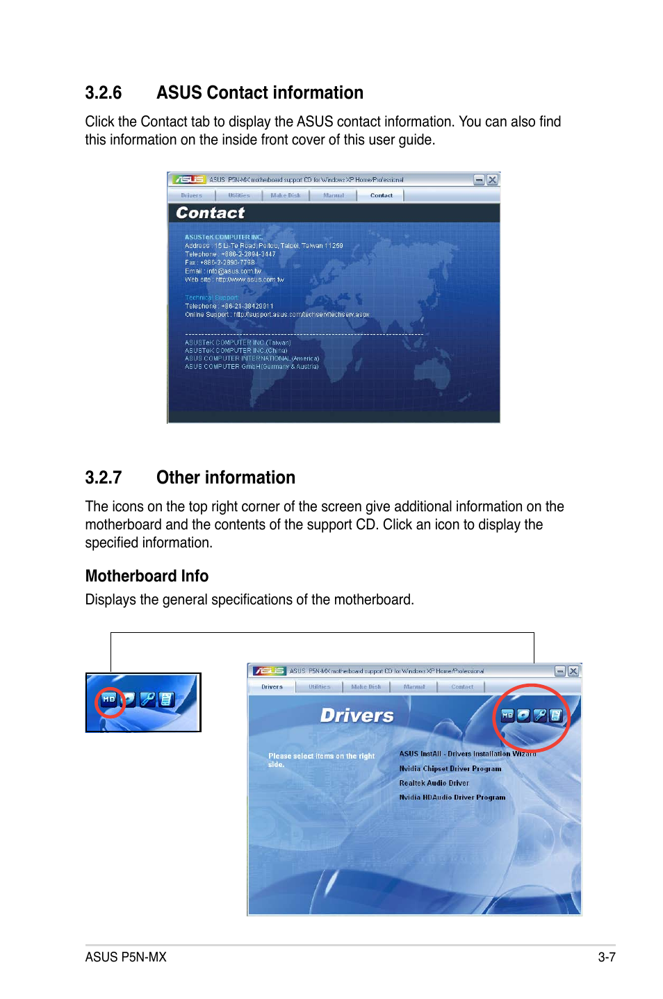6 asus contact information, 7 other information | Asus P5N-MX User Manual | Page 93 / 100