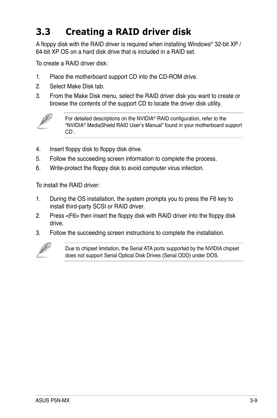 3 creating a raid driver disk | Asus P5N-MX User Manual | Page 95 / 100