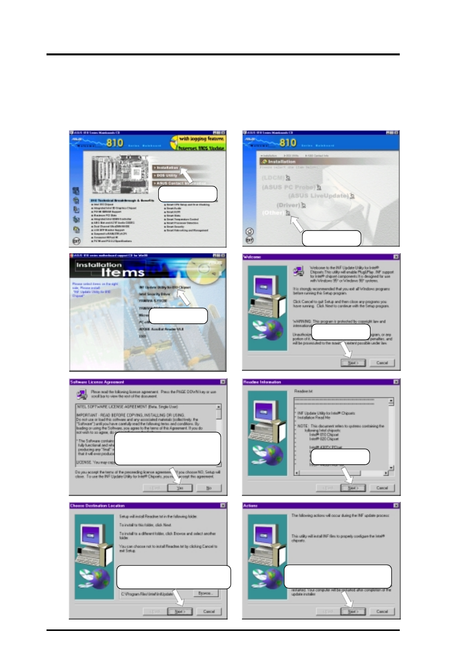 Software setup, 9 other, 1 inf update utility for 810 chipset | Asus MEW-B User Manual | Page 90 / 128