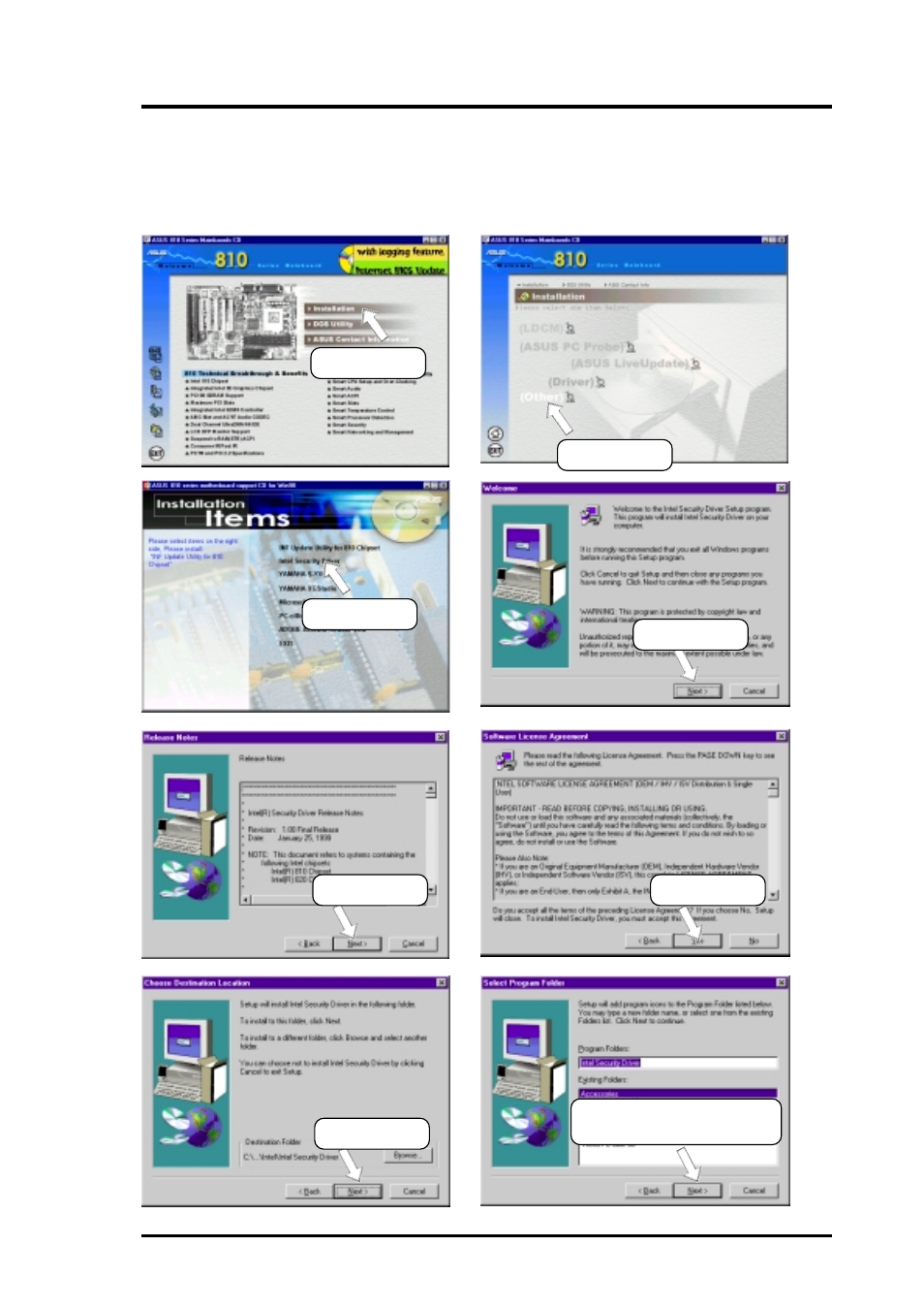 Software setup, 2 intel security driver | Asus MEW-B User Manual | Page 91 / 128