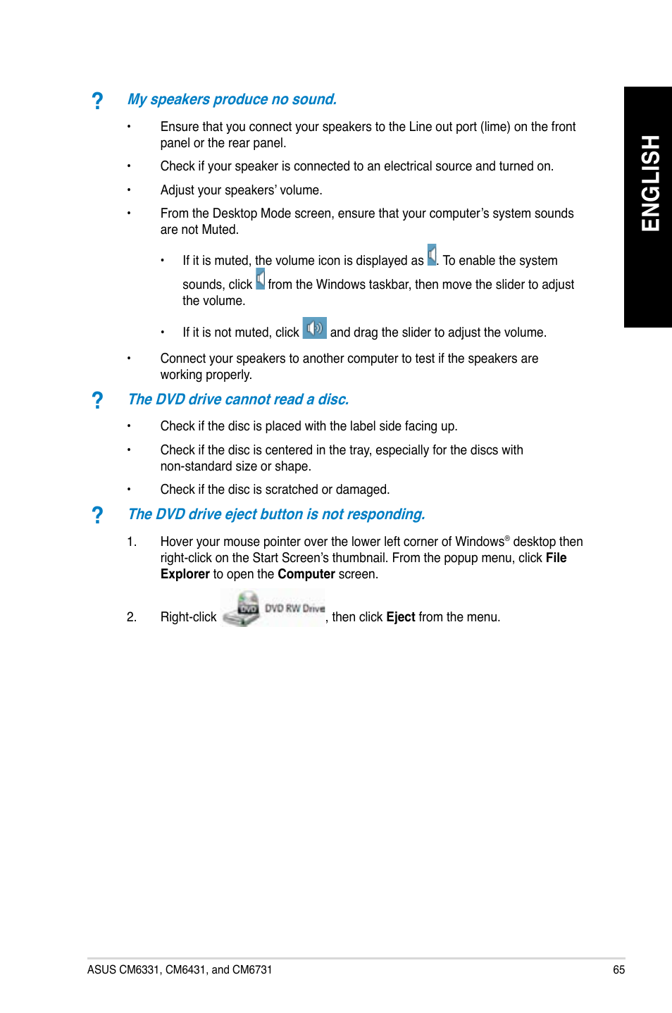 En g lis h en g li sh | Asus CM6731 User Manual | Page 65 / 70