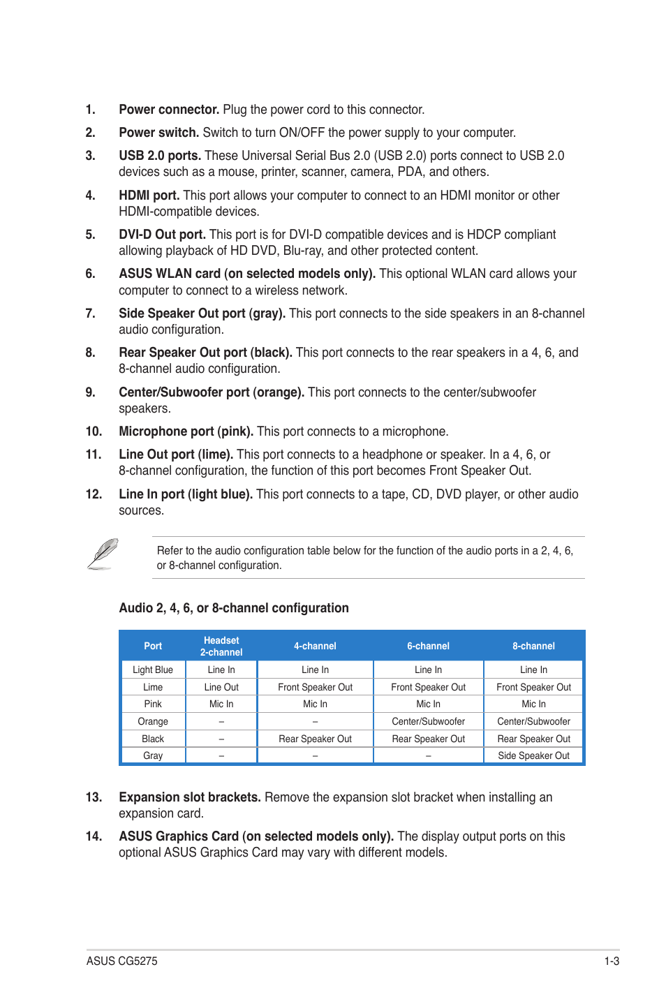 Asus CG5275 User Manual | Page 12 / 66