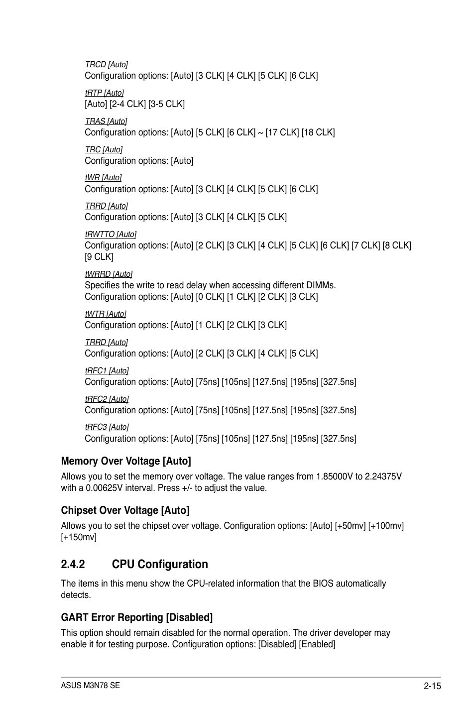 2 cpu configuration, Cpu configuration -15 | Asus M3N78 SE User Manual | Page 53 / 62
