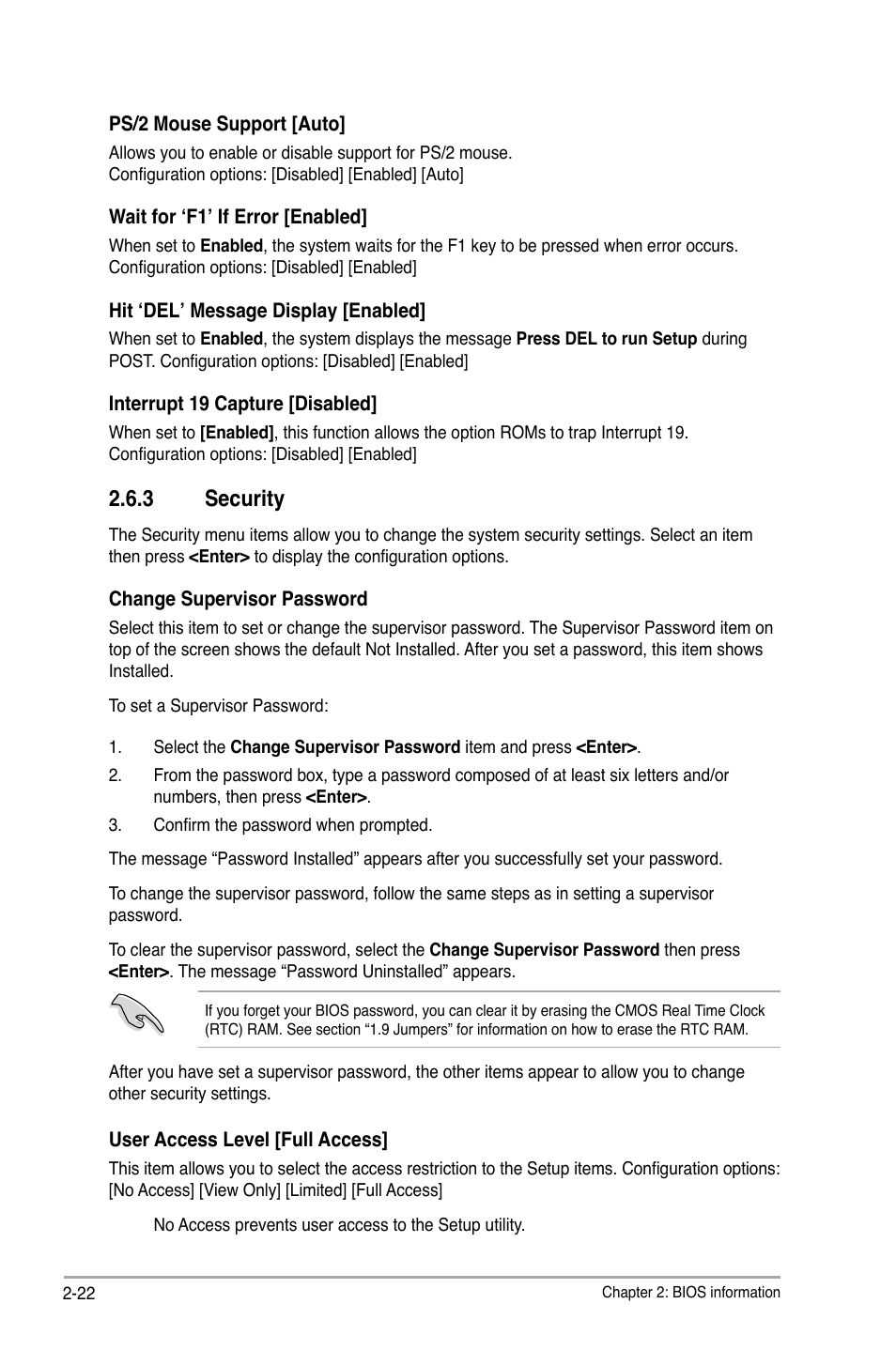 3 security, Security -22 | Asus M3N78 SE User Manual | Page 60 / 62