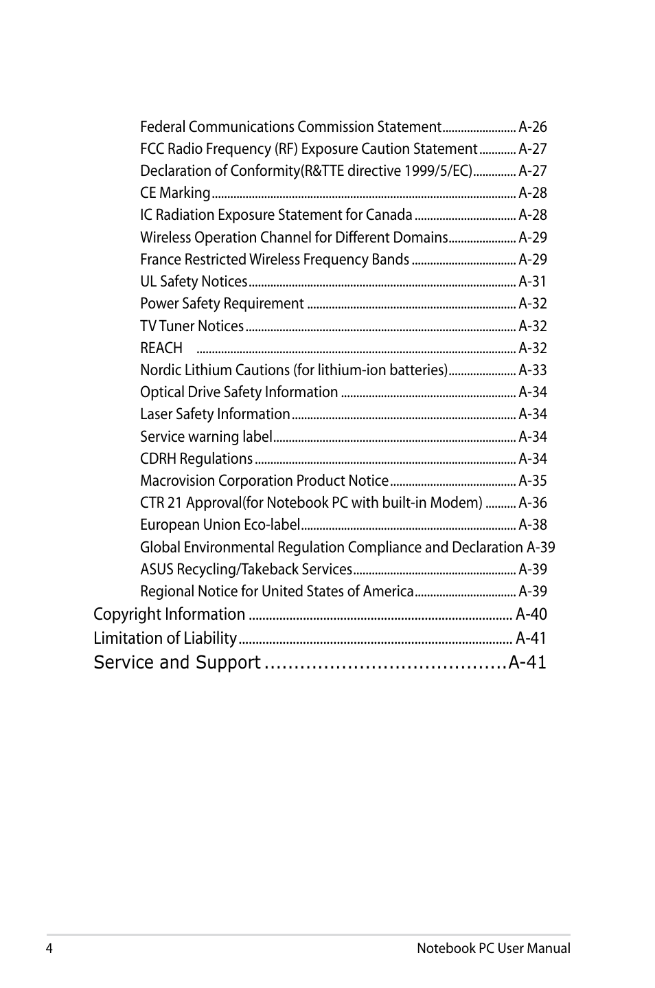 Asus R501VZ User Manual | Page 4 / 118