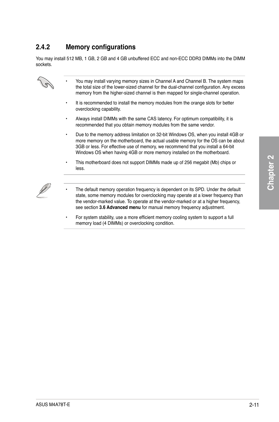 Chapter 2 | Asus M4A78T-E User Manual | Page 31 / 122